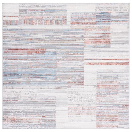 Safavieh 6 ft. 7 in. x 6 ft. 7 in. Shivan Square Power Loomed Rug Ivory & Rust SHV198P-7SQ